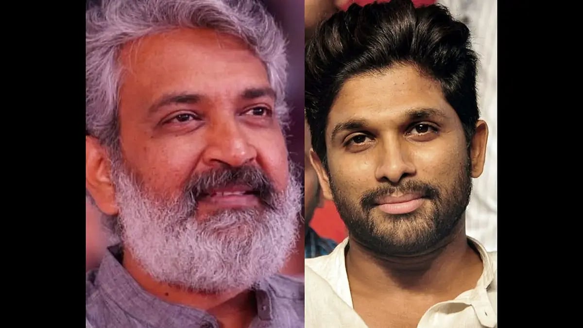 SS Rajamouli (left) and Allu Arjun (right)