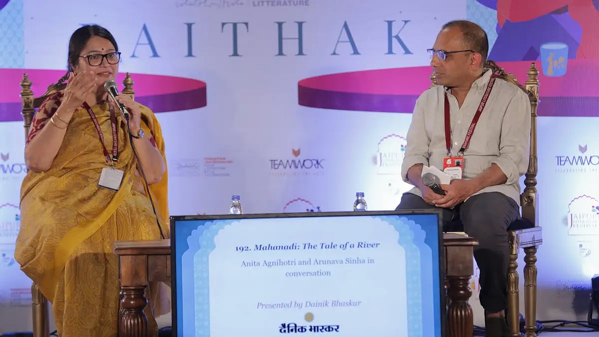 Arunava and Anita Agnihotri in conversation at the Jaipur Literature Festival 