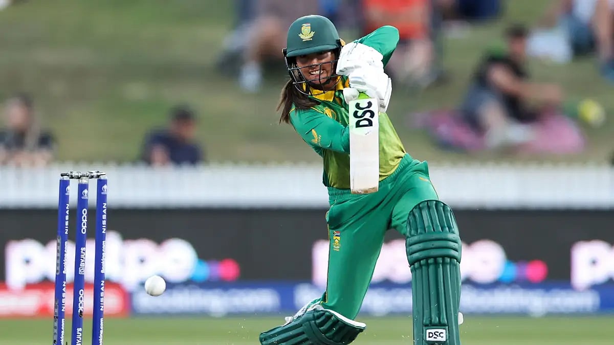South Africa captain Sune Luus en route to her fifty against New Zealand in ICC Women's World Cup.