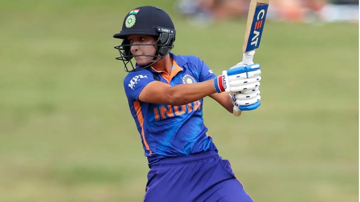 Harmanpreet Kaur hits one through the off-side against Australia. Follow IND-W vs AUS-W live. 