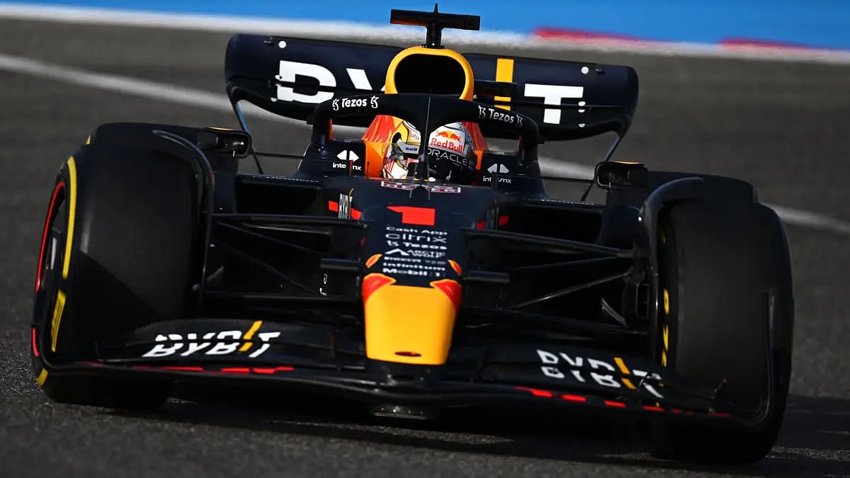 Max Verstappen in action.   