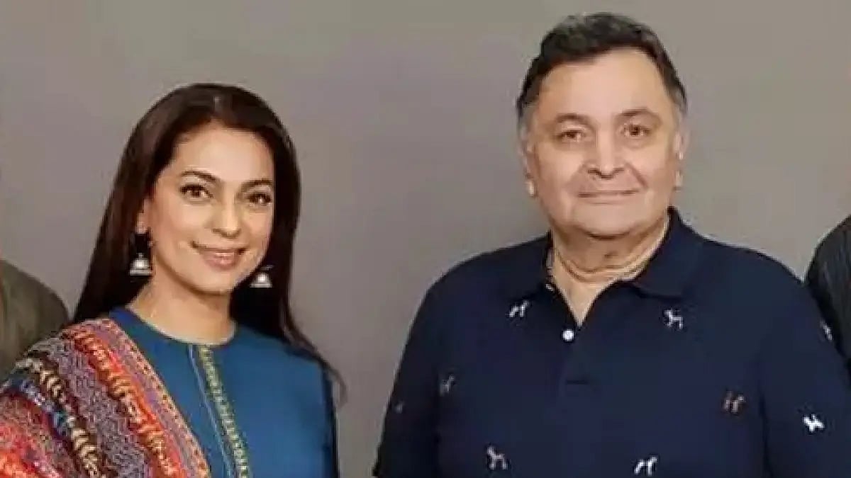 Rishi Kapoor with Juhi Chawla