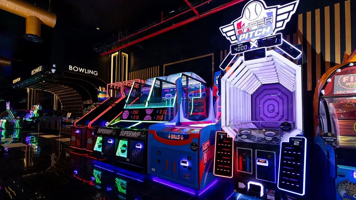The arcade at Games Palacio features classic and contemporary games