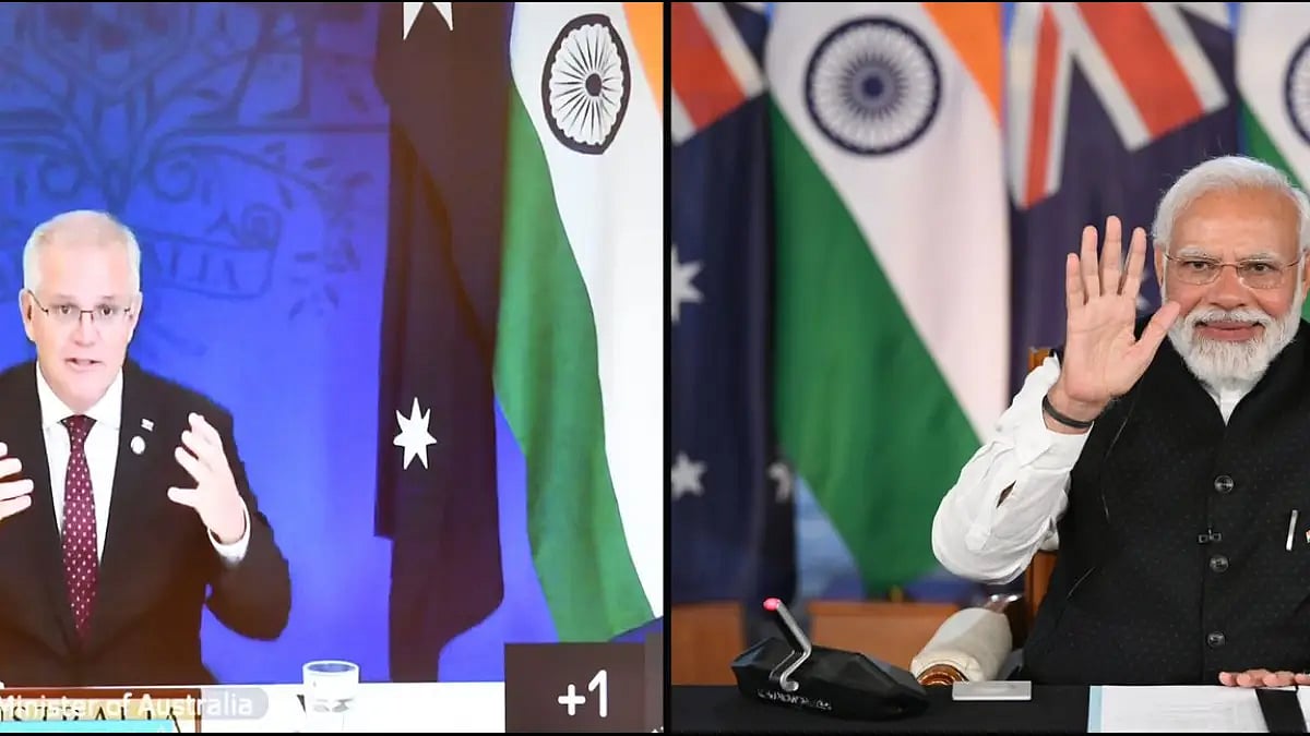 Indian Prime Minister Narendra Modi and Australian Prime Minister Scott Morrison