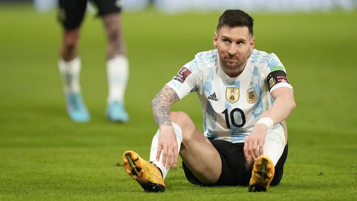 Argentina's Lionel Messi during a FIFA World Cup 2022 match against Venezuela.