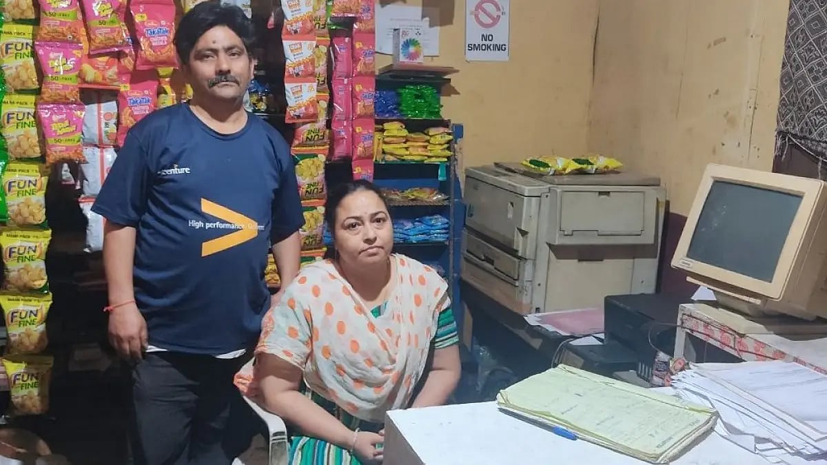 Pooja Kaul and Rakesh Kaul at their shop