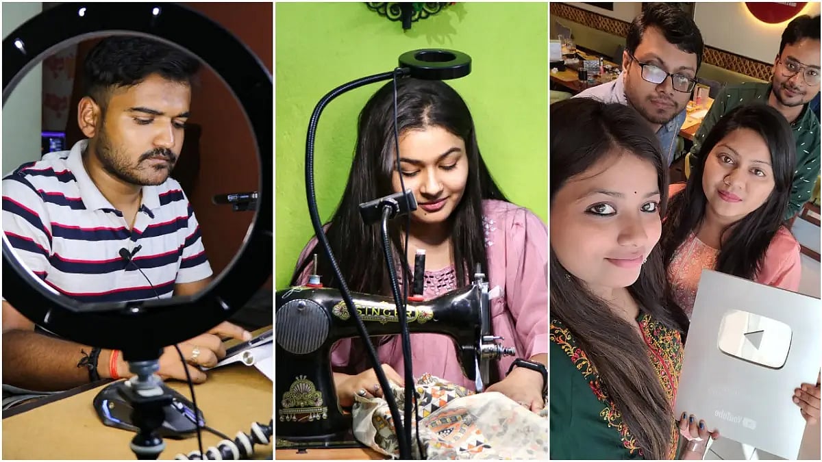 Patna YouTubers: (from left to right) Avineet Aanand, Sakshi Sahay, Shruti Rajput and her team Speci