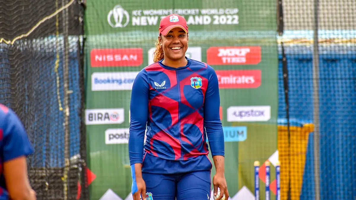 West Indies' Hayley Matthews is all smiles at nets ahead of their Women's WC semifinal vs Australia.