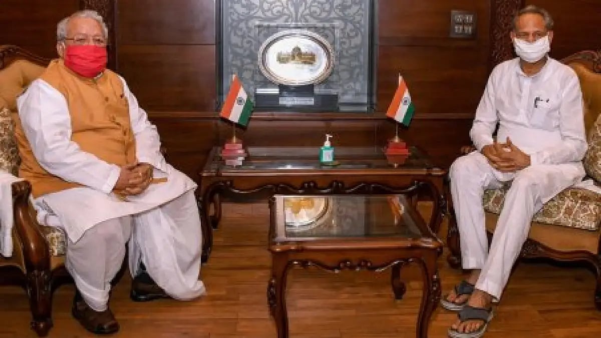 Rajashthan Governor Kalraj Mishra and CM Ashok Gehlot 
