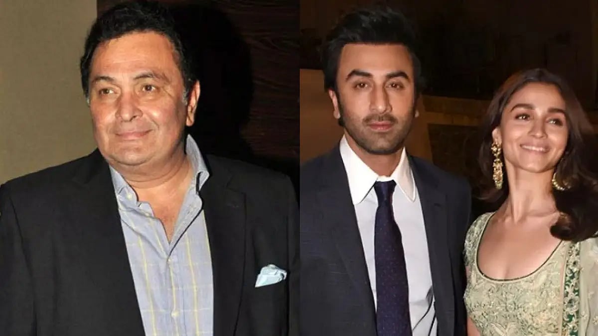 Ranbir Kapoor and Alia Bhatt pay tribute to late actor Rishi Kapoor.