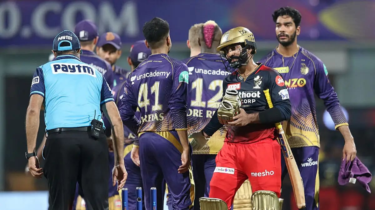 Former KKR captain Dinesh Karthik hit the winning runs for RCB in their IPL 2022 match.