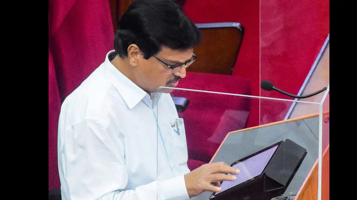 Odisha Finance Minister Niranjan Pujari presents the state budget for the financial year 2022-23.