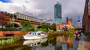 Beetham tower reflection in Rochdale canal, Manchester