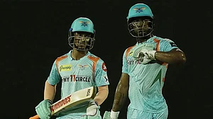 Evin Lewis celebrates his fifty during IPL 2022, CSK Vs LSG match. Catch highlights here.