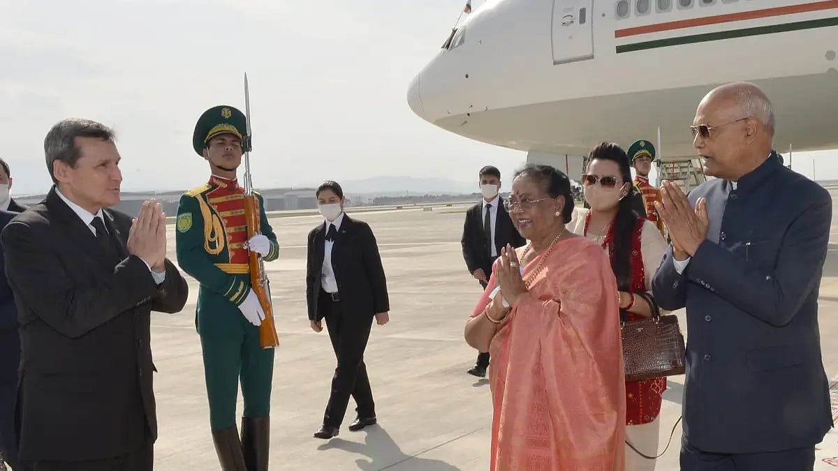 President Ram Nath Kovind arrived in Ashgabat
