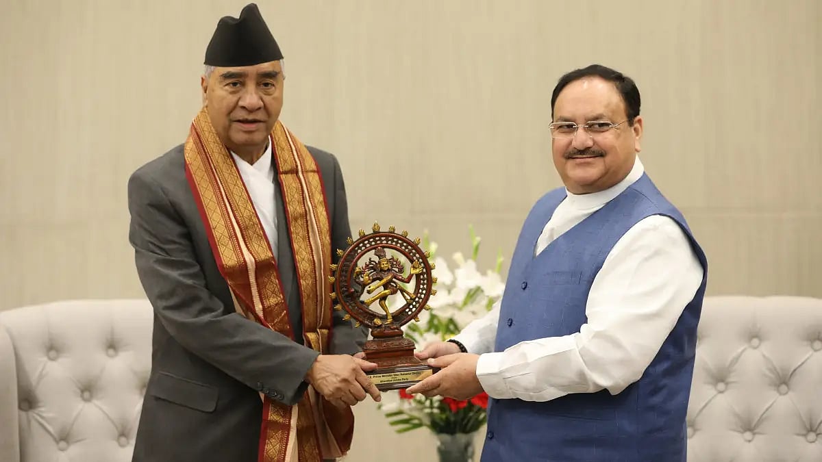 Nepal's PM Deuba with BJP chief Nadda