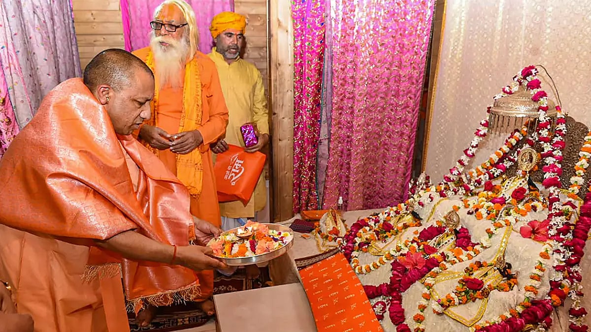 UP CM Visits Ayodhya, Takes Stock Of Ram Temple Construction