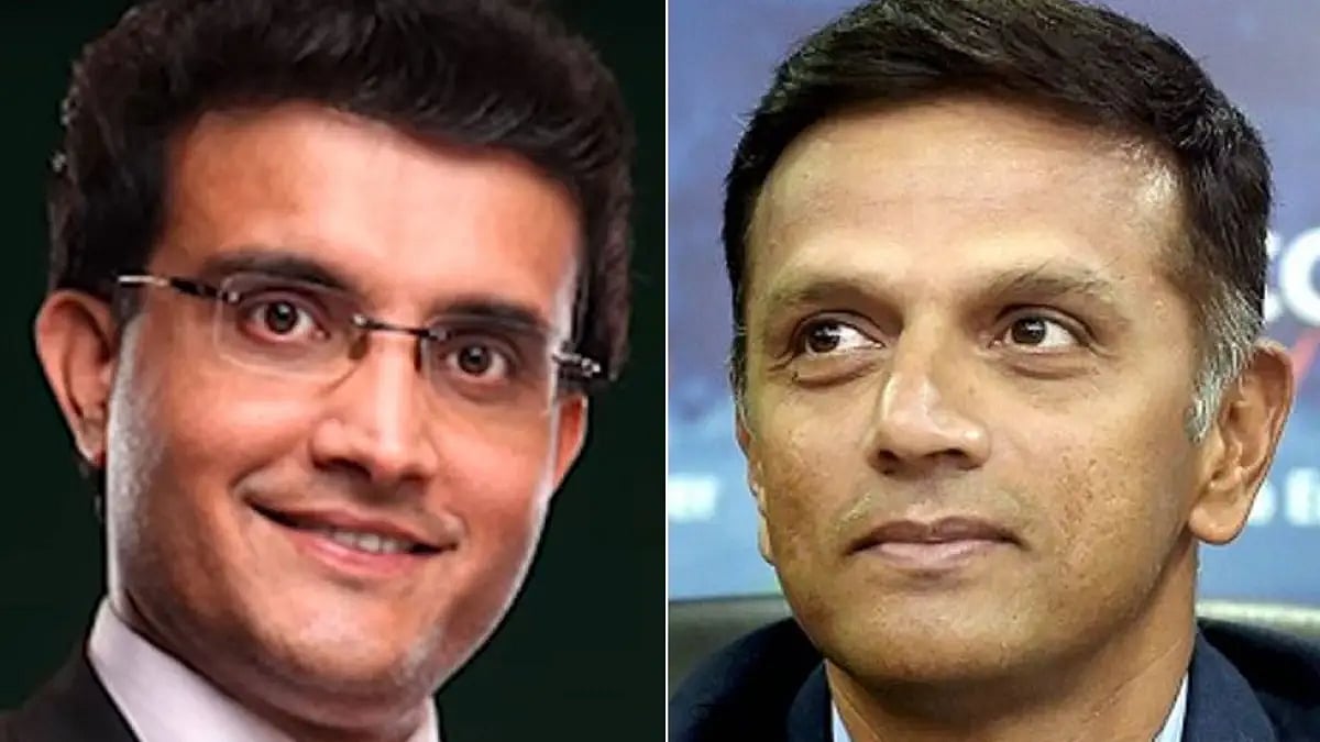 Sourav Ganguly, left. and Rahul Dravid were India teammates.