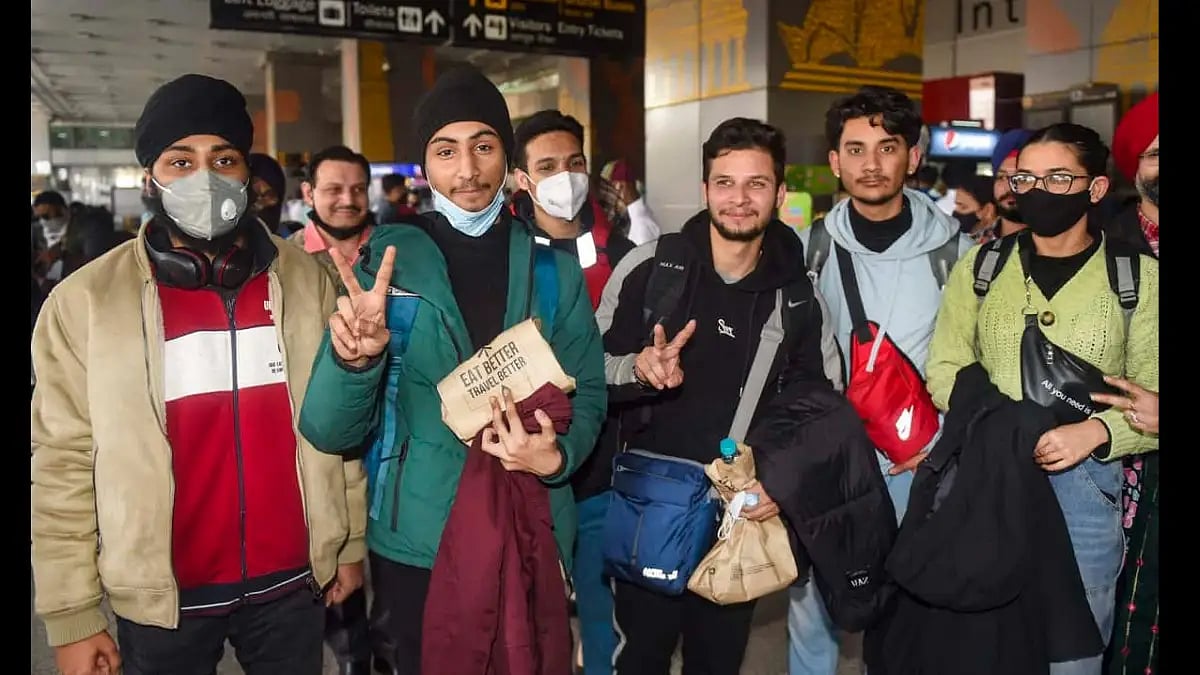 Indian students returning to Delhi after evacuation from Ukraine