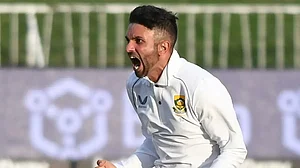 File : Keshav Maharaj in South African colours