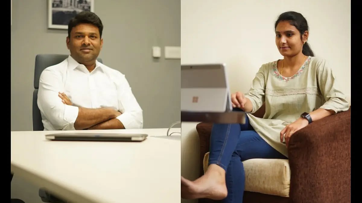 (Left) Mr. Aravind Arasavilli, Chairman & (Right) Sowjanya Rasamsetty, CEO, The Exxeella Education G