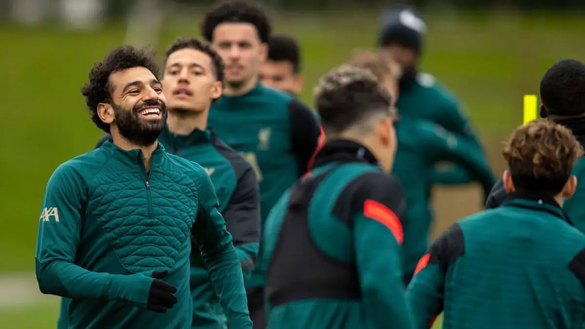 Liverpool players train ahead of their UEFA Champions League, quarter-final match against Benfica.