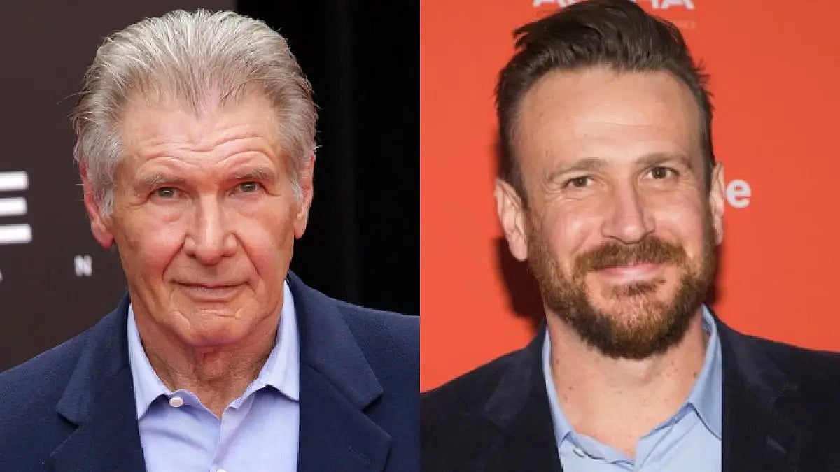 Actors Harrison Ford and Jason Segel
