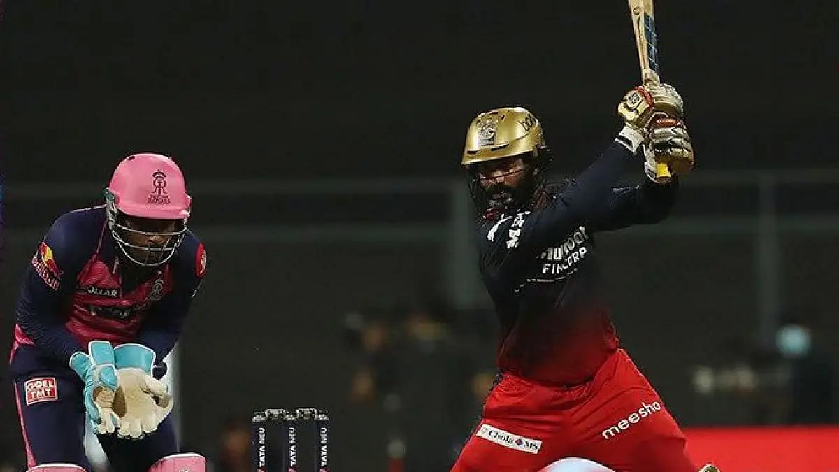 Dinesh Karthik scored 44 not out off 23 balls to help RCB beat RR by 4 wickets on Tuesday.