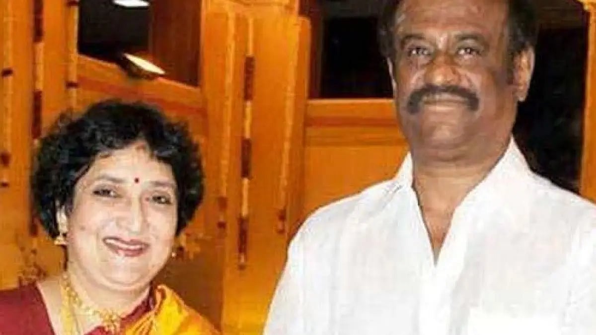 Rajinikanth and wife Latha Rajinikanth 