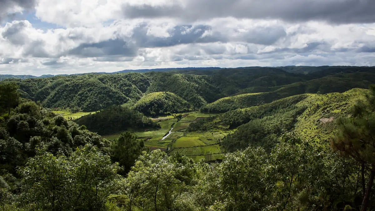 The lush landscape of Mawsynram 
