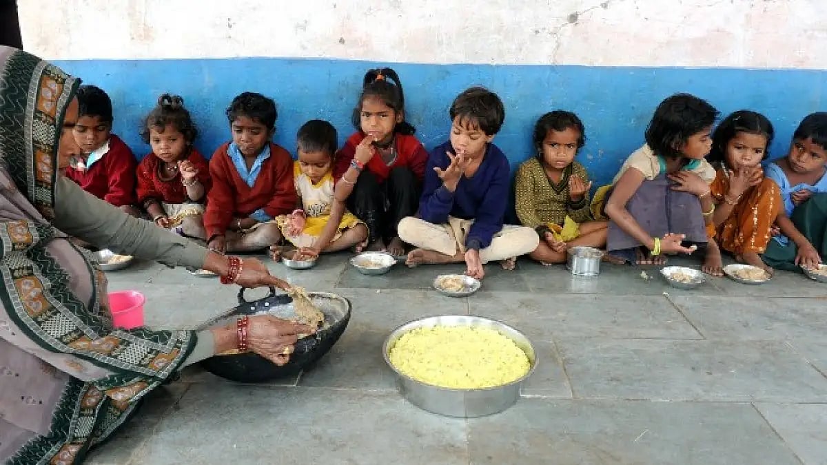 Children having their meals