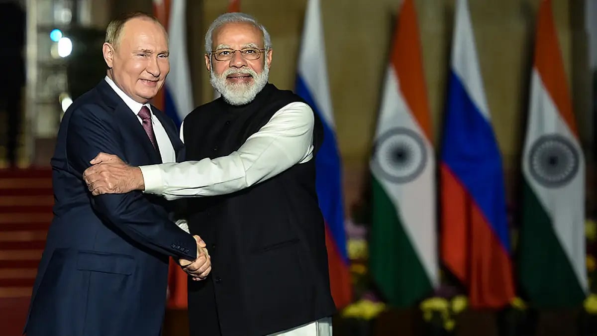 Prime Minister Narendra Modi and Russian President Vladimir Putin in New Delhi 