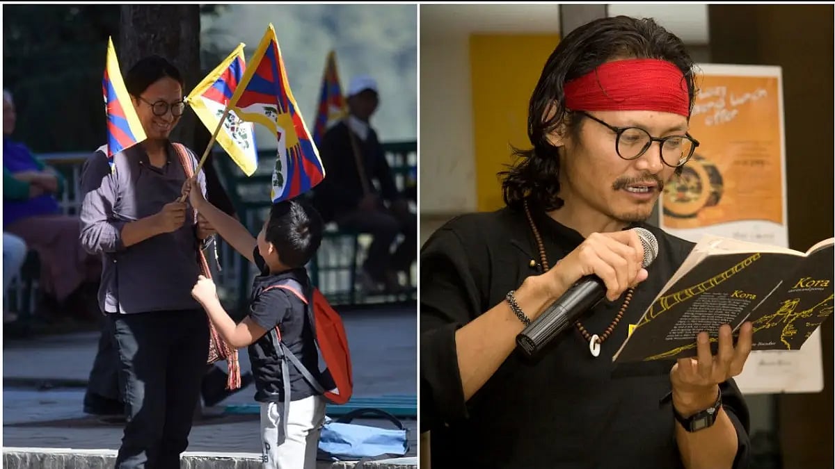 Poets-in-exile: Bhunchung D Sonam (left) and Tenzin Tsundue 