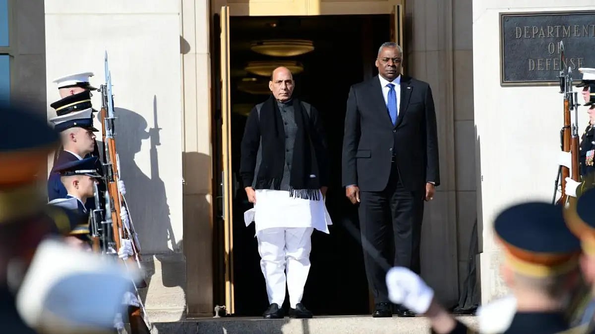 Rajnath Singh and Lloyd Austin