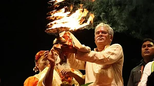 Chhattisgarh CM Bhupesh Baghel attends the event of inauguration and beautification of Shivrinarayan