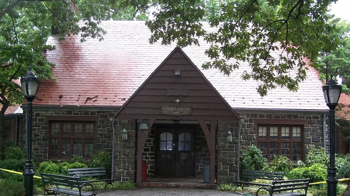 The Staten Island Cricket Clubhouse as it stands today in a New York suburb.