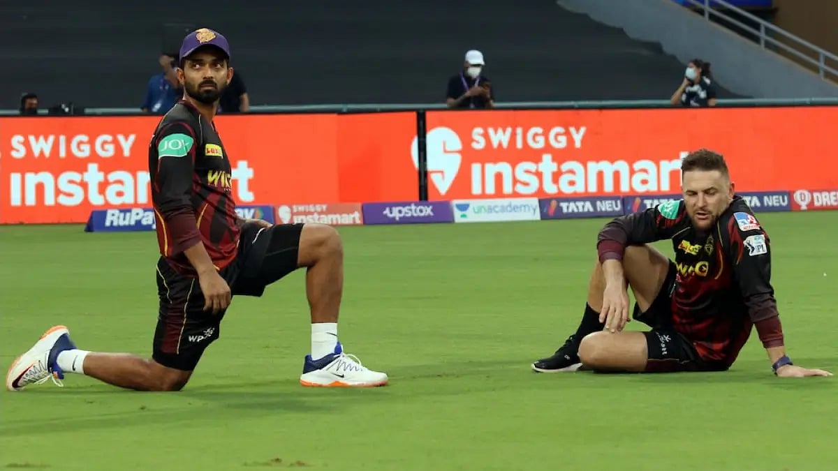 Ajinkya Rahane's position in the KKR Playing XI is under severe pressure.  