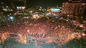 File image : A rally of Imran Khan's party in Pakistan