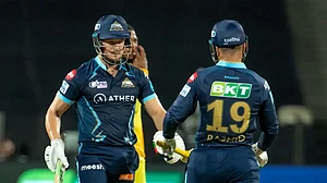 A 70-run stand between David Miller and Rashid Khan helped Gujarat Titans beat Chennai Super Kings in match 29 of IPL 2022. Catch highlights. Photo - IPL