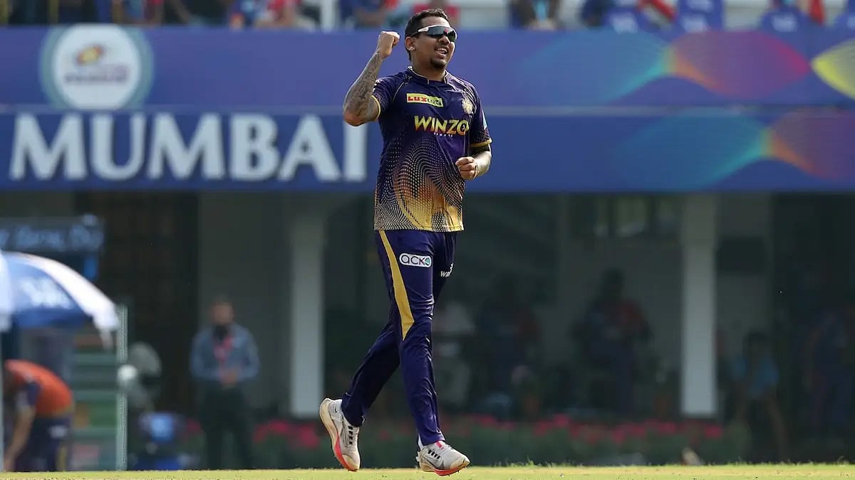 Never say never, Sunil Narine in action for KKR in IPL 2022.