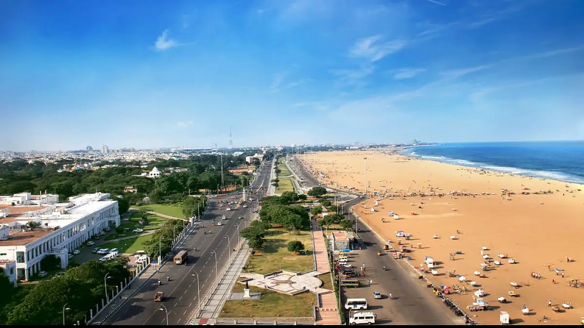 The Marina Beach in Chennai