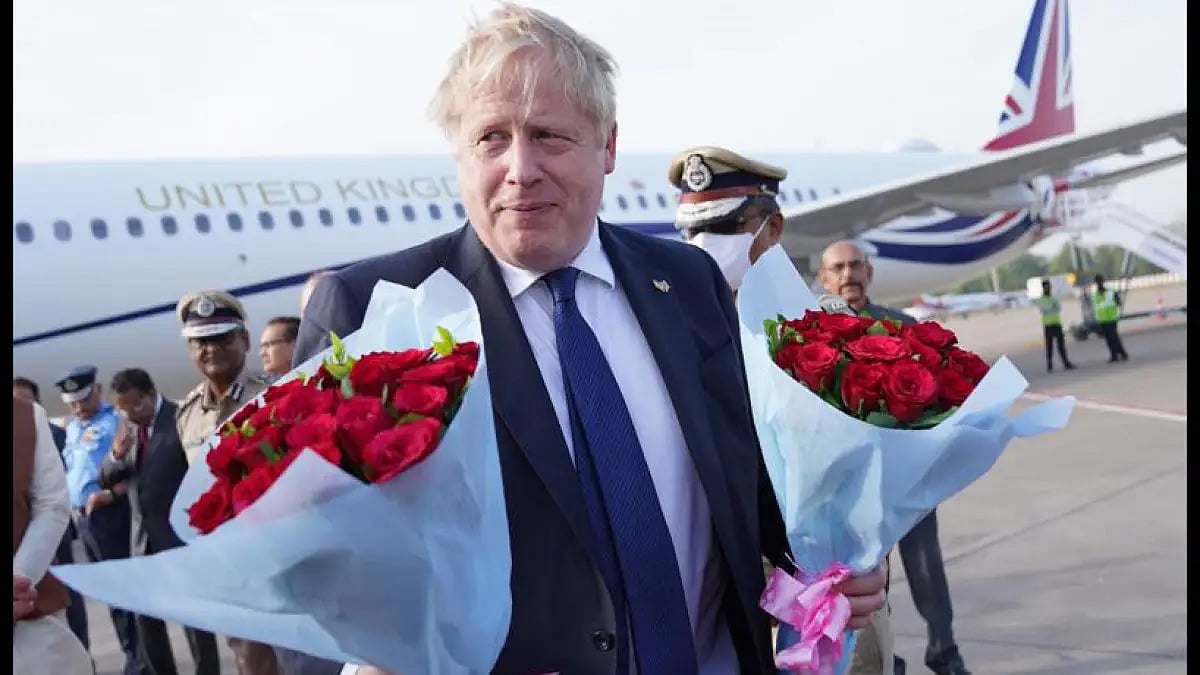 Boris Johnson in India. 
