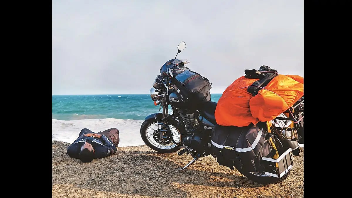 The writer with Faith, his steadfast two-wheeled companion