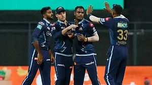 Gujarat Titans top the IPL 2022 table with 14 points from eight games.