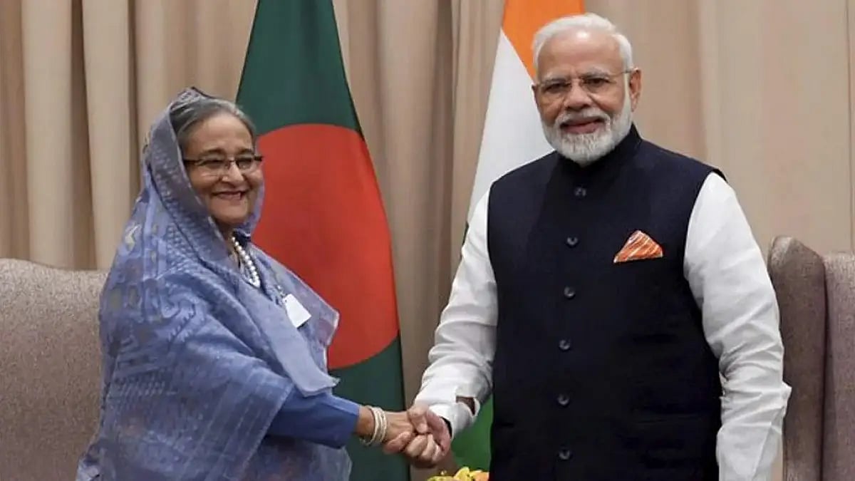 PM Narendra Modi along with Bangladesh PM Sheikh Hasina.(File photo) - null