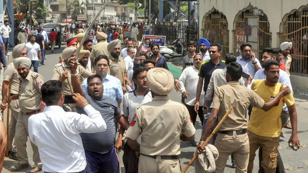 Clash erupted in Patiala over anti-Khalistan March on Friday