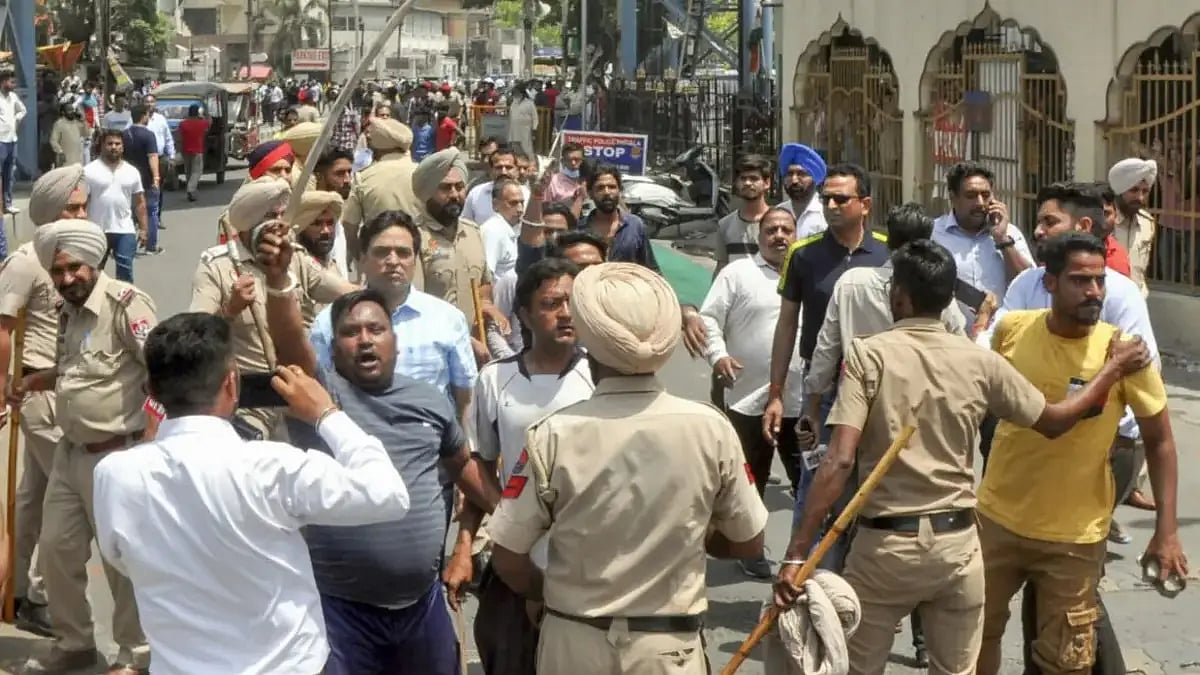Clash erupted in Punjab's Patiala over an anti-Khalistan march taken out by Shiv Sena on Friday