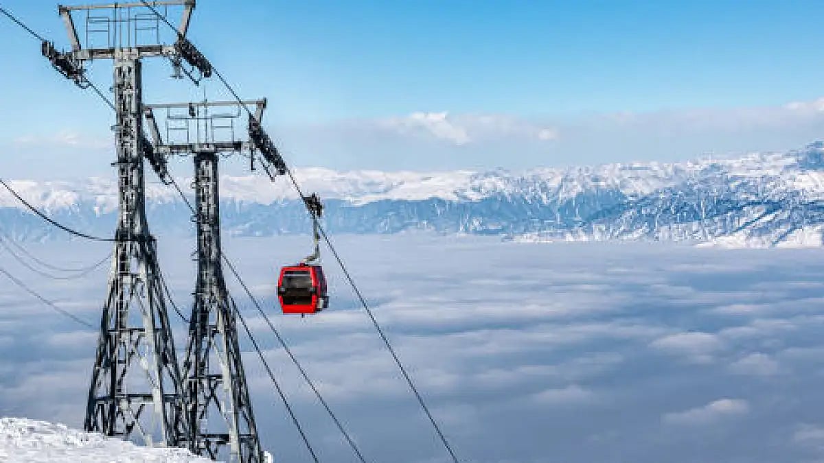 A ropeway in Gulmarg.