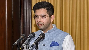 Raghav Chadha takes oath as RS member