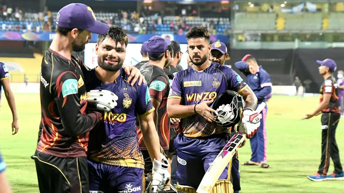 Rinku Singh and Nitish Rana, heroes of KKR's win against Rajasthan Royals in IPL 2022.  